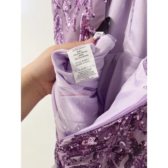Bariano Australia Lavender Sequin Halter Neck Maxi Gown Formal Evening Dress 10 - Picture 7 of 11